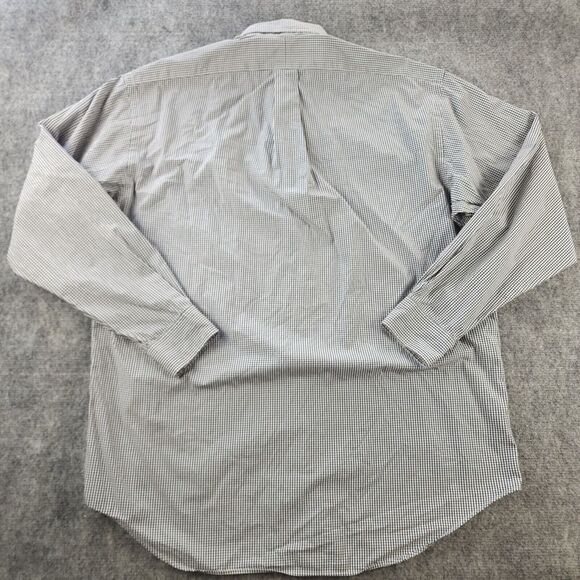 Ralph Lauren Tilden Shirt Medium Golf Vintage Blue Gingham Check Long Sleeve - Picture 9 of 10